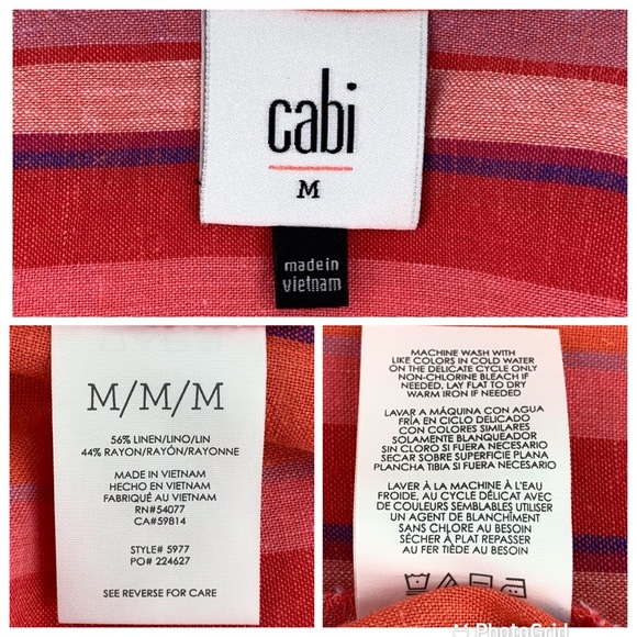 Cabi Tickled Pink Button Down Short Sleeve Shirt, #5977, Medium - Picture 16 of 16